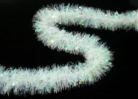 12' Fancy Iridescent Frosted Starburst Christmas Garland - Unlit