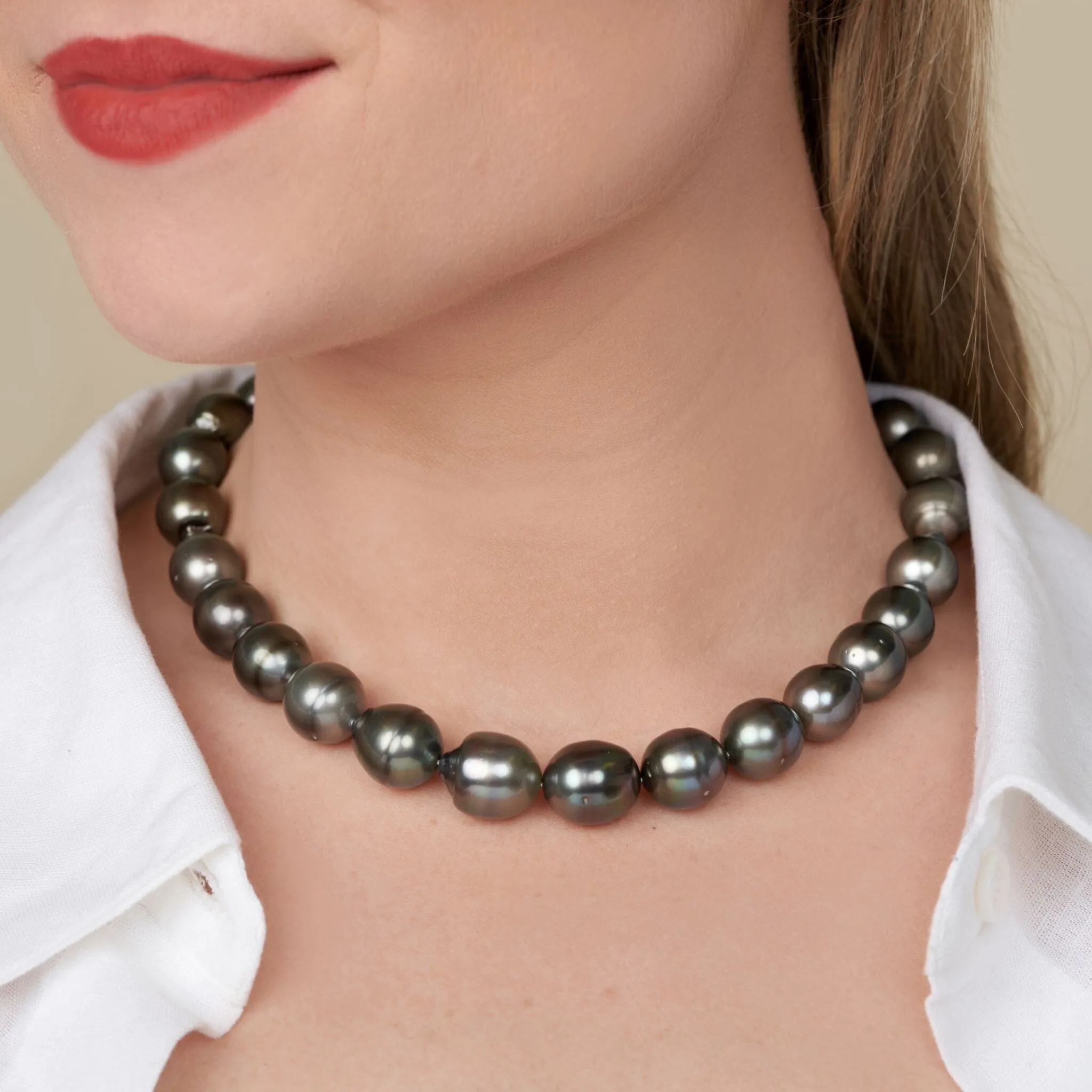 12.0-14.1 mm AA /AAA Tahitian Drop Pearl Necklace