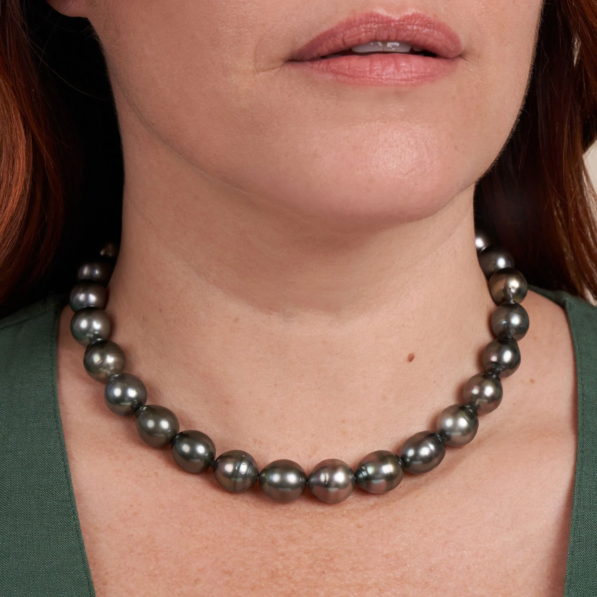 12.0-14.1 mm AA /AAA Tahitian Drop Pearl Necklace