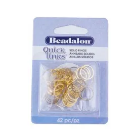 12mm Gold Color Round Solid Quick Links Rings from Beadalon