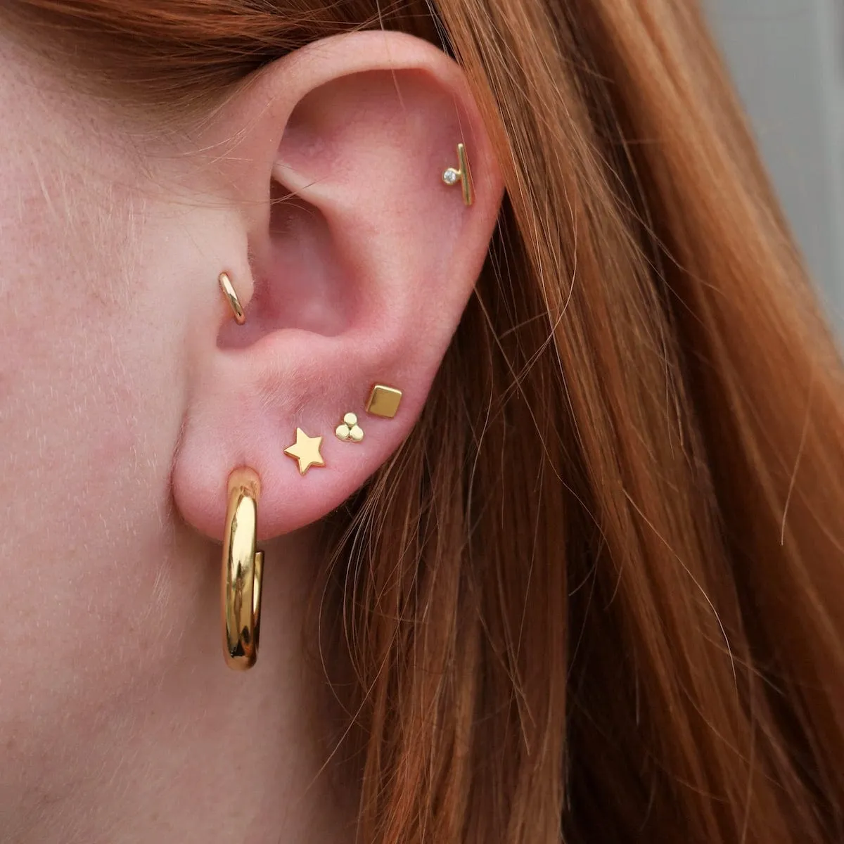 14k Gold Vermeil Small Moon and Star Studs