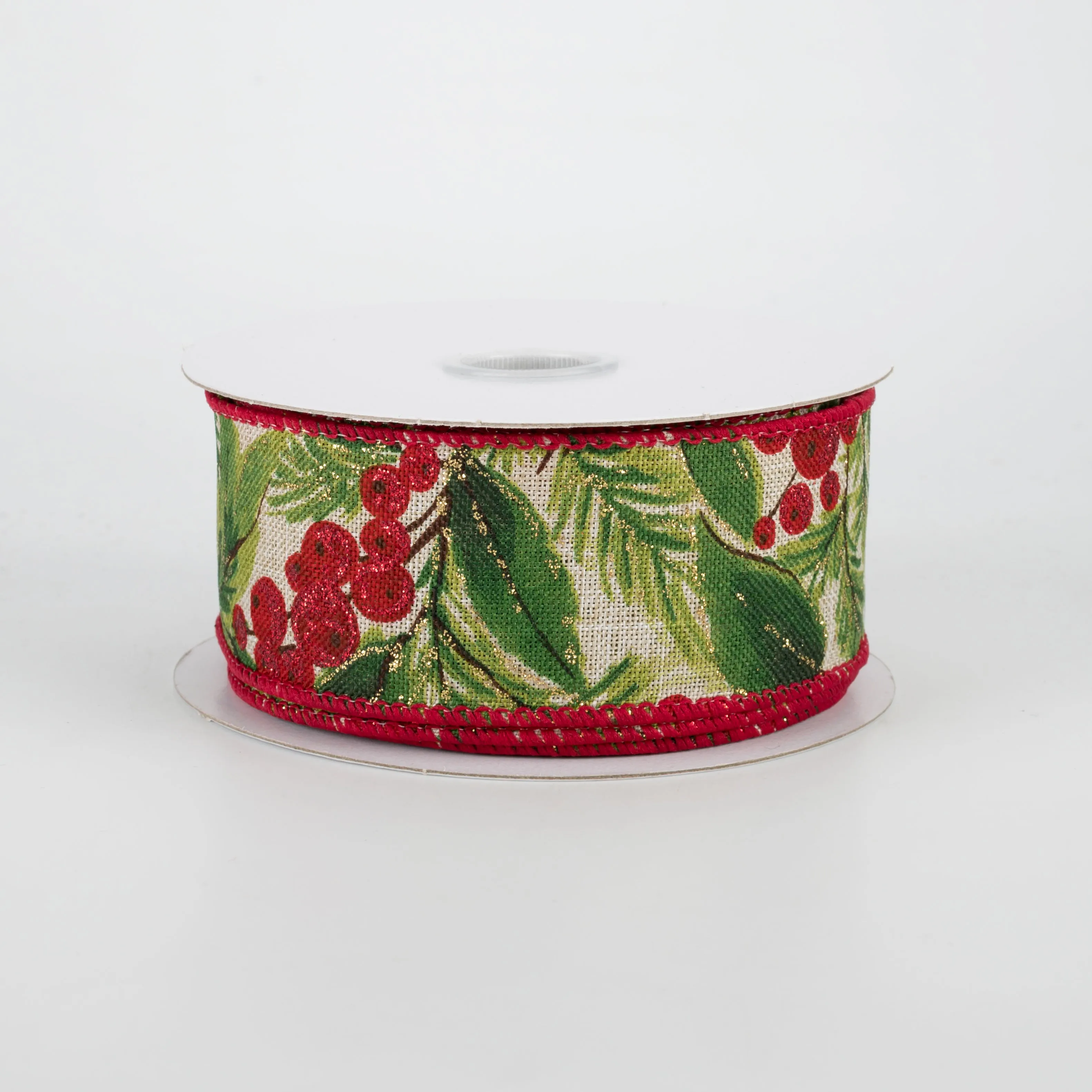 1.5" Berries & Leaves Ribbon (10 Yards)