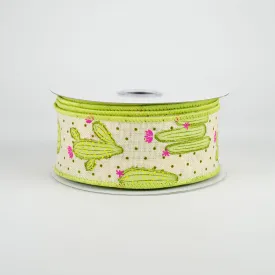 1.5" Cactus Ribbon: Cream (10 Yards)