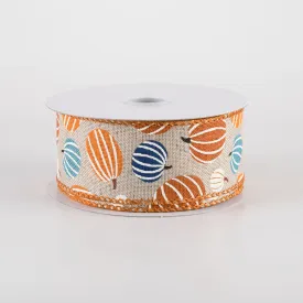 1.5" Canvas Pumpkin Stripes Ribbon: Blues & Oranges (10 Yards)