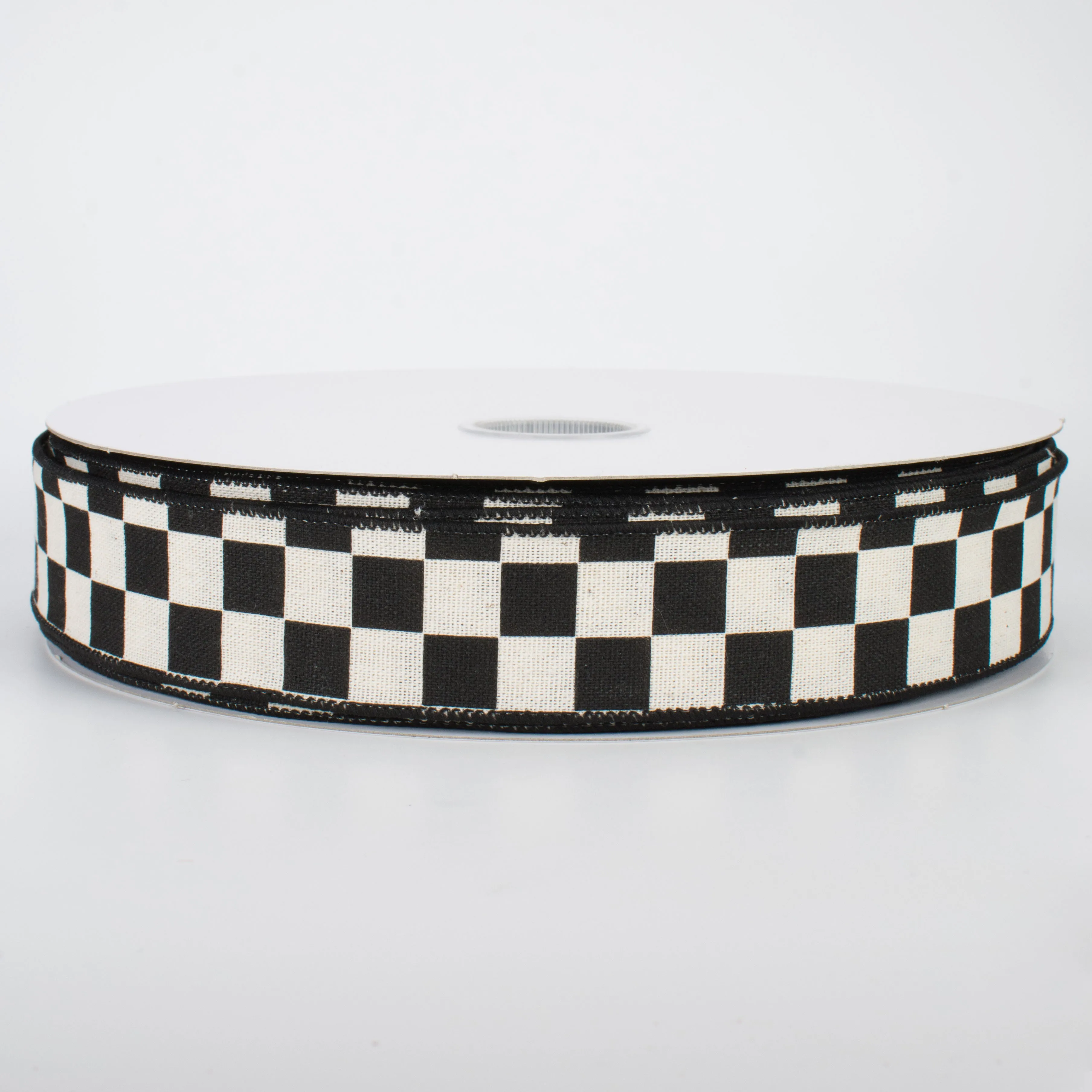 1.5" Checkerboard Ribbon: Black & Off-White (50 Yards)