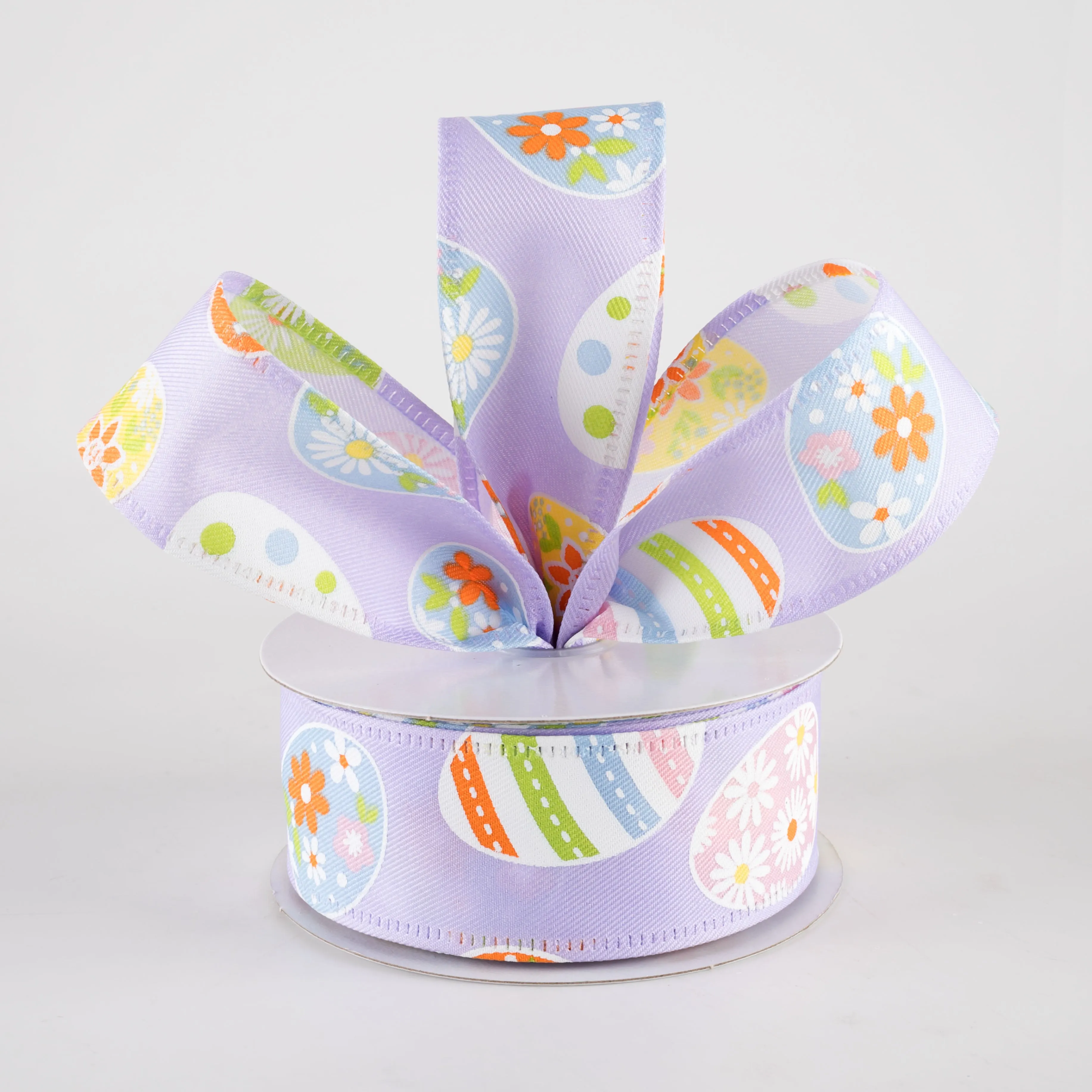 1.5" Daisy Eggs Ribbon: Lavender (10 Yards)