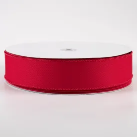 1.5" Diagonal Weave Fabric Ribbon: Red (50 Yards)