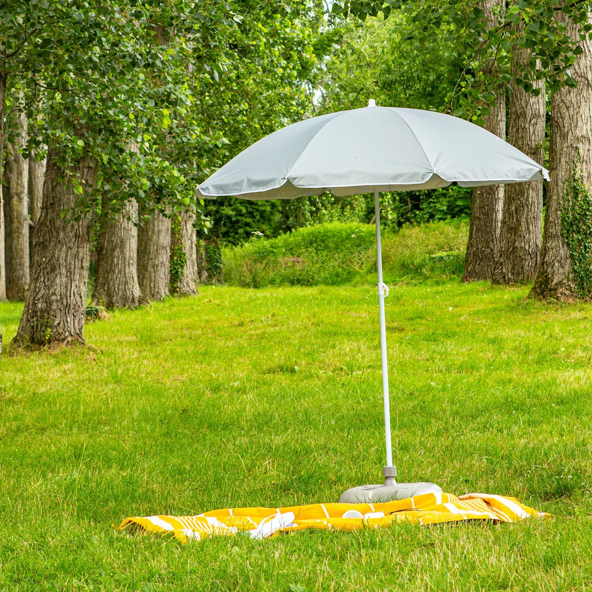 1.74m Metal Beach Parasol - By Harbour Housewares