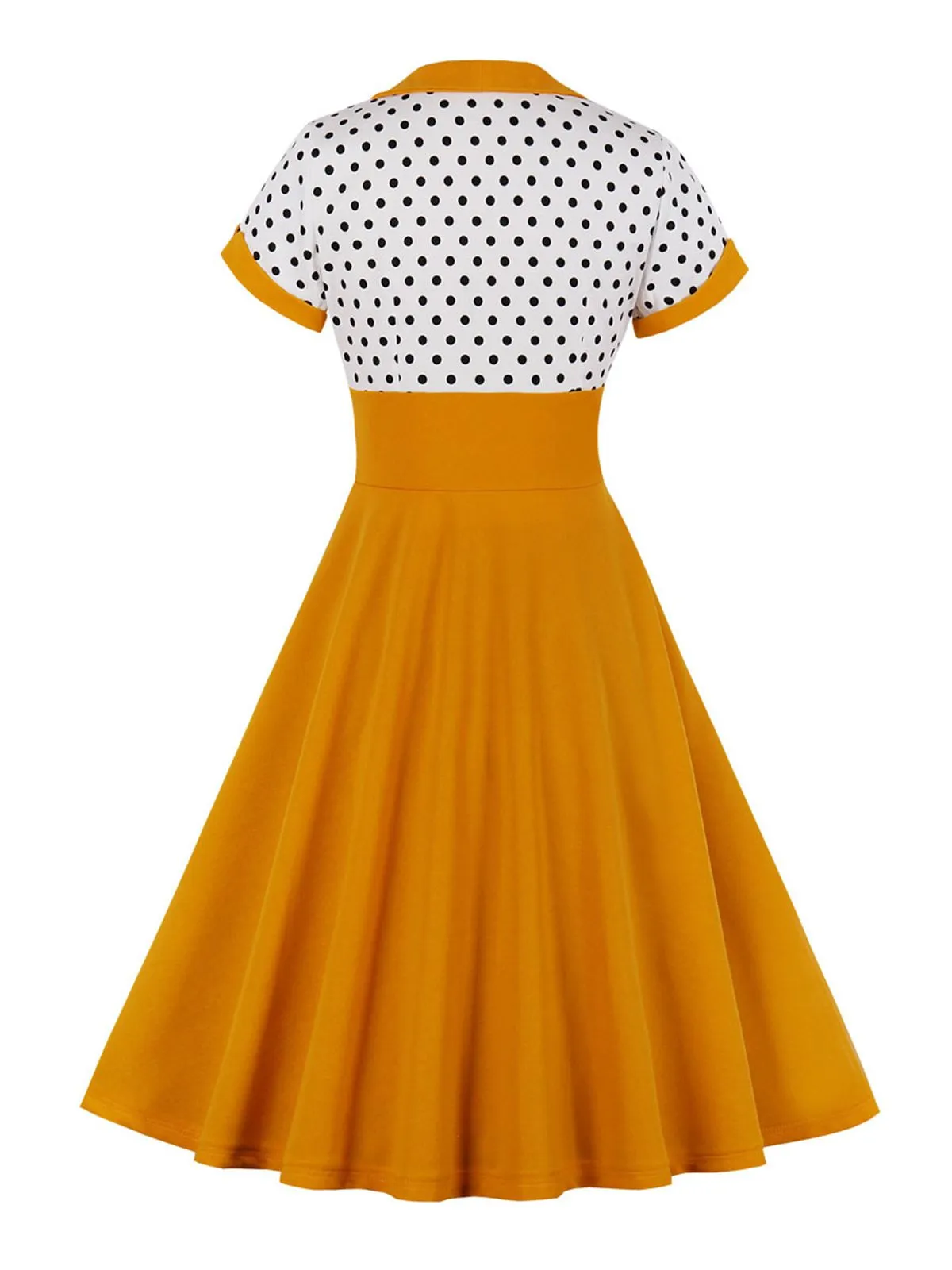 1950s Polka Dot Patchwork Swing Dress