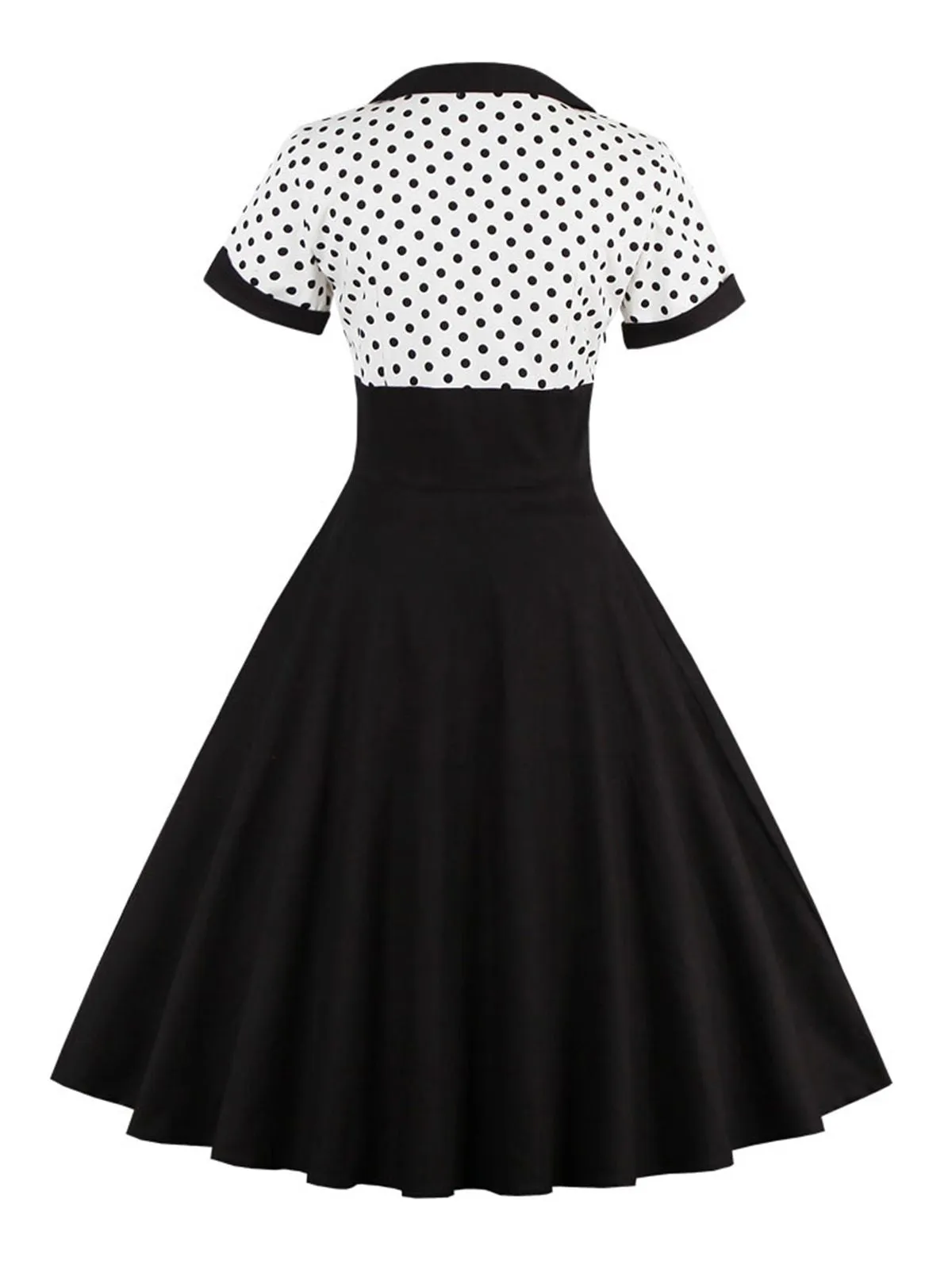 1950s Polka Dot Patchwork Swing Dress