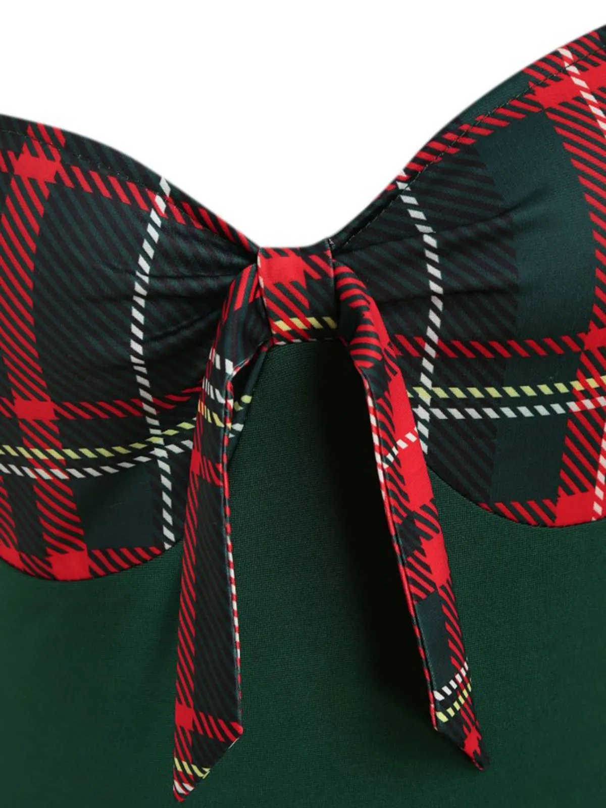 1950s Sweetheart Plaid Patchwork Dress