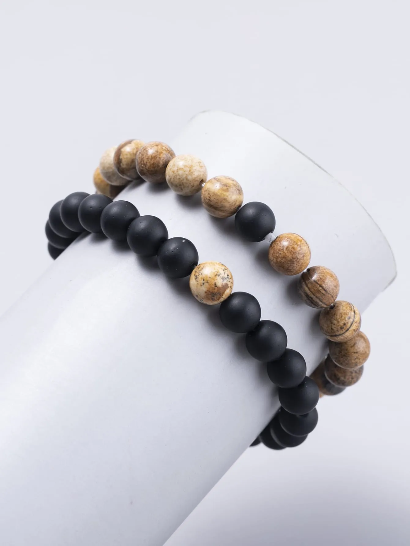 2pcs Men Beaded Bracelet