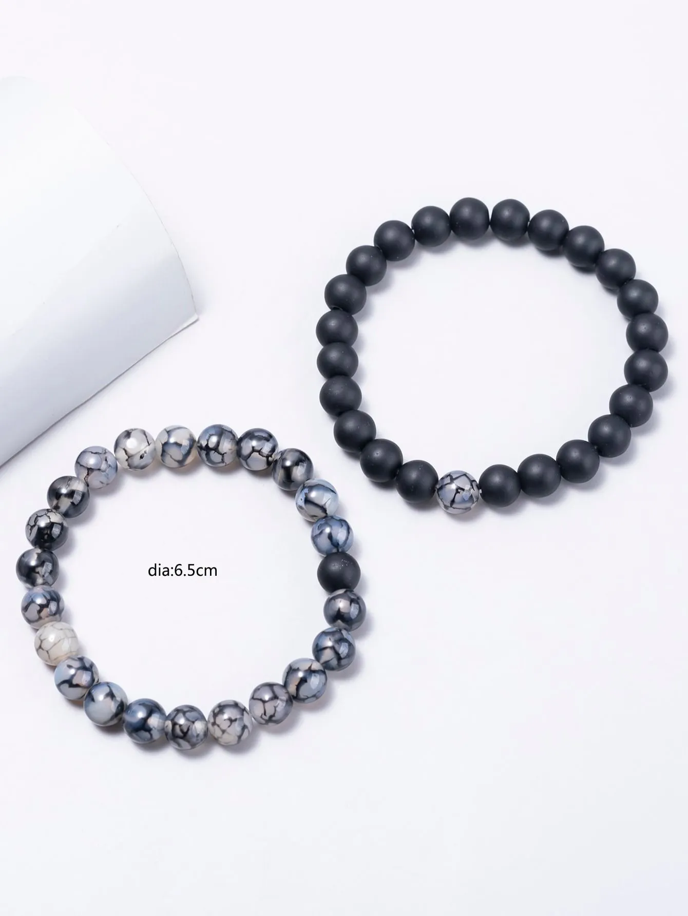 2pcs Men Beaded Bracelet