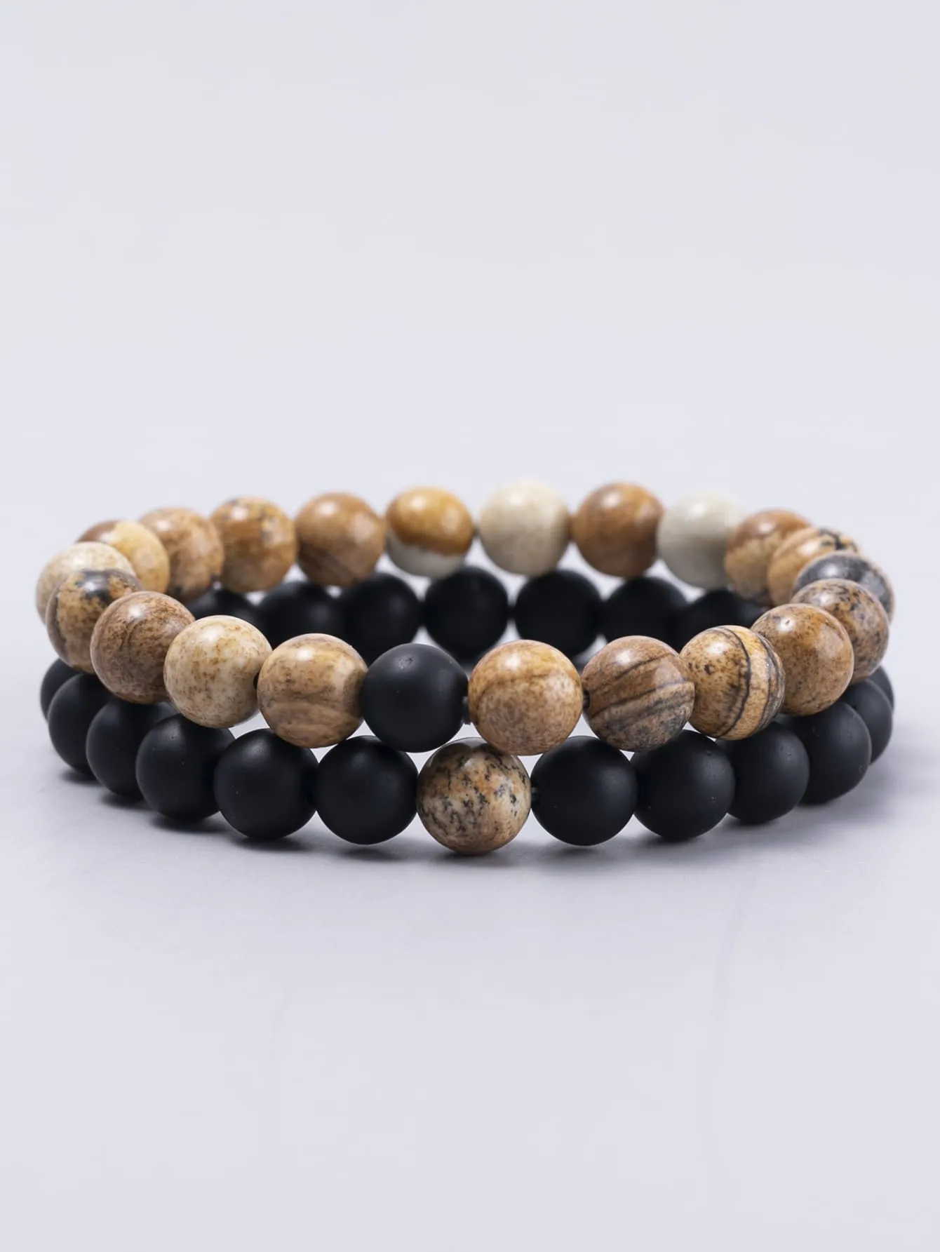 2pcs Men Beaded Bracelet