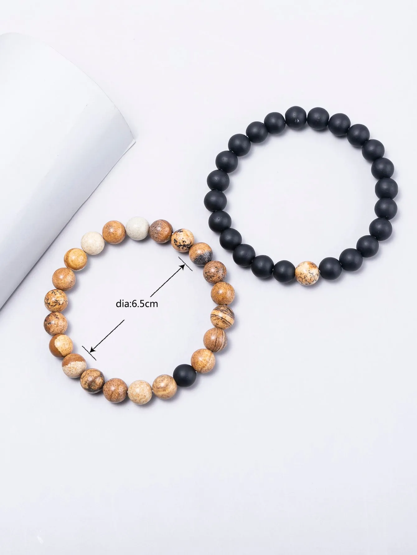 2pcs Men Beaded Bracelet