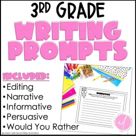 3rd Grade Writing Prompts - Writing Journal Templates | Printable Teacher Resources | Ashley’s Golden Apples