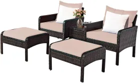 5-Piece Rattan Wicker Patio Set