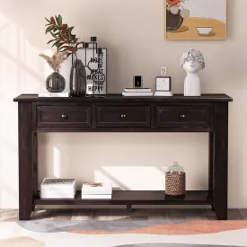 55" Modern Console Table with 3 Drawers and 1 Shelf