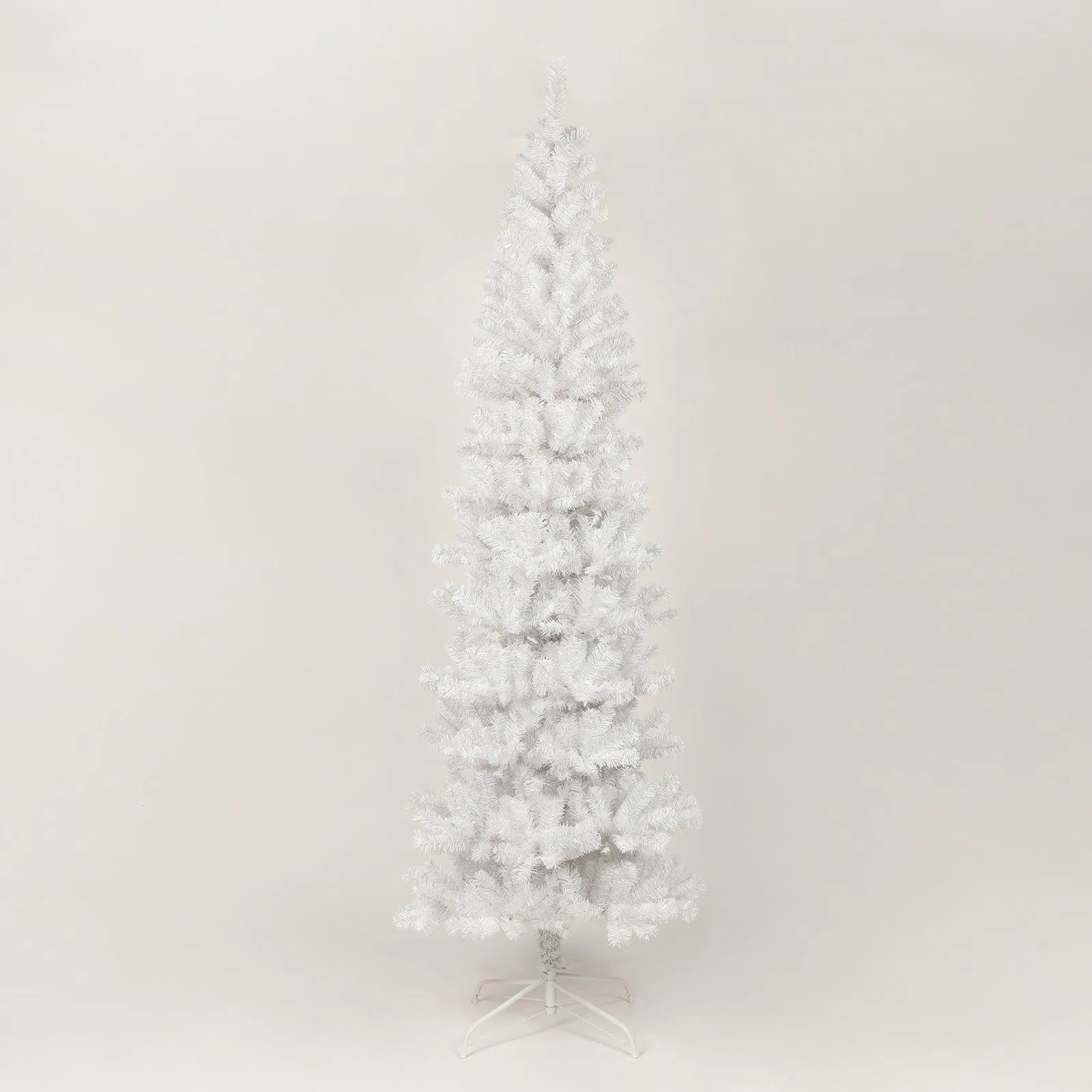 7.5FT White Slim Artificial Christmas Tree  Includes Foldable Metal Stand