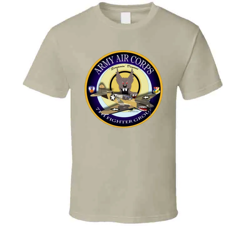 7th Fighter Group - P40 Warhawk T Shirt