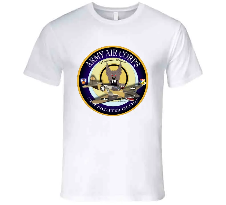 7th Fighter Group - P40 Warhawk T Shirt