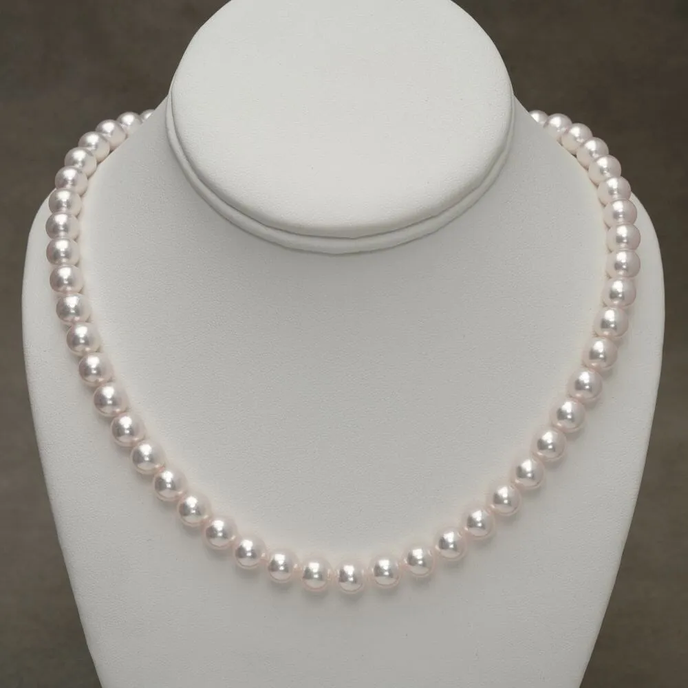 8.0-8.43 mm GIA Certified Hanadama Akoya Pearl Necklace