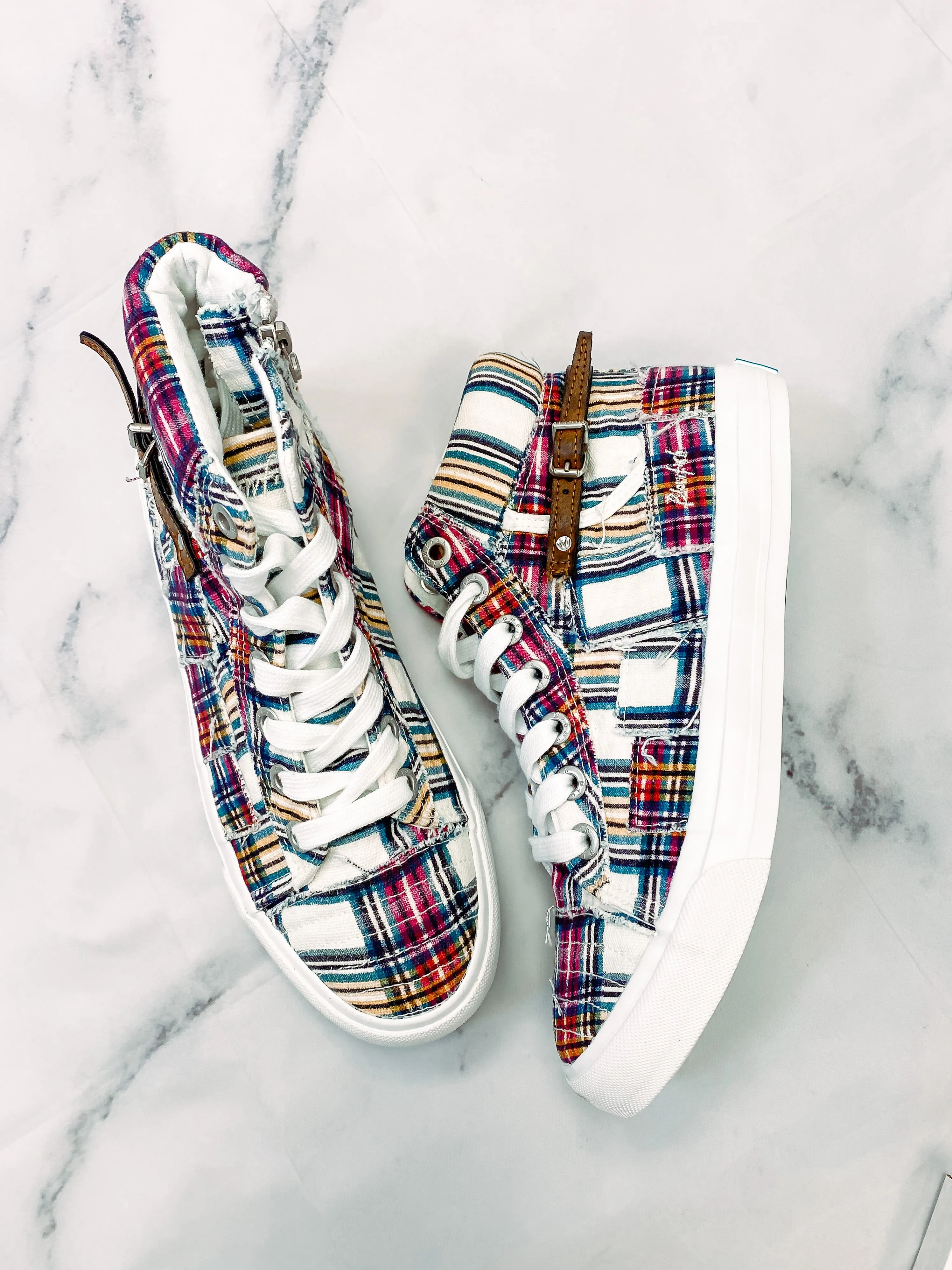 A Plaid To Remember Sneaker-Cream