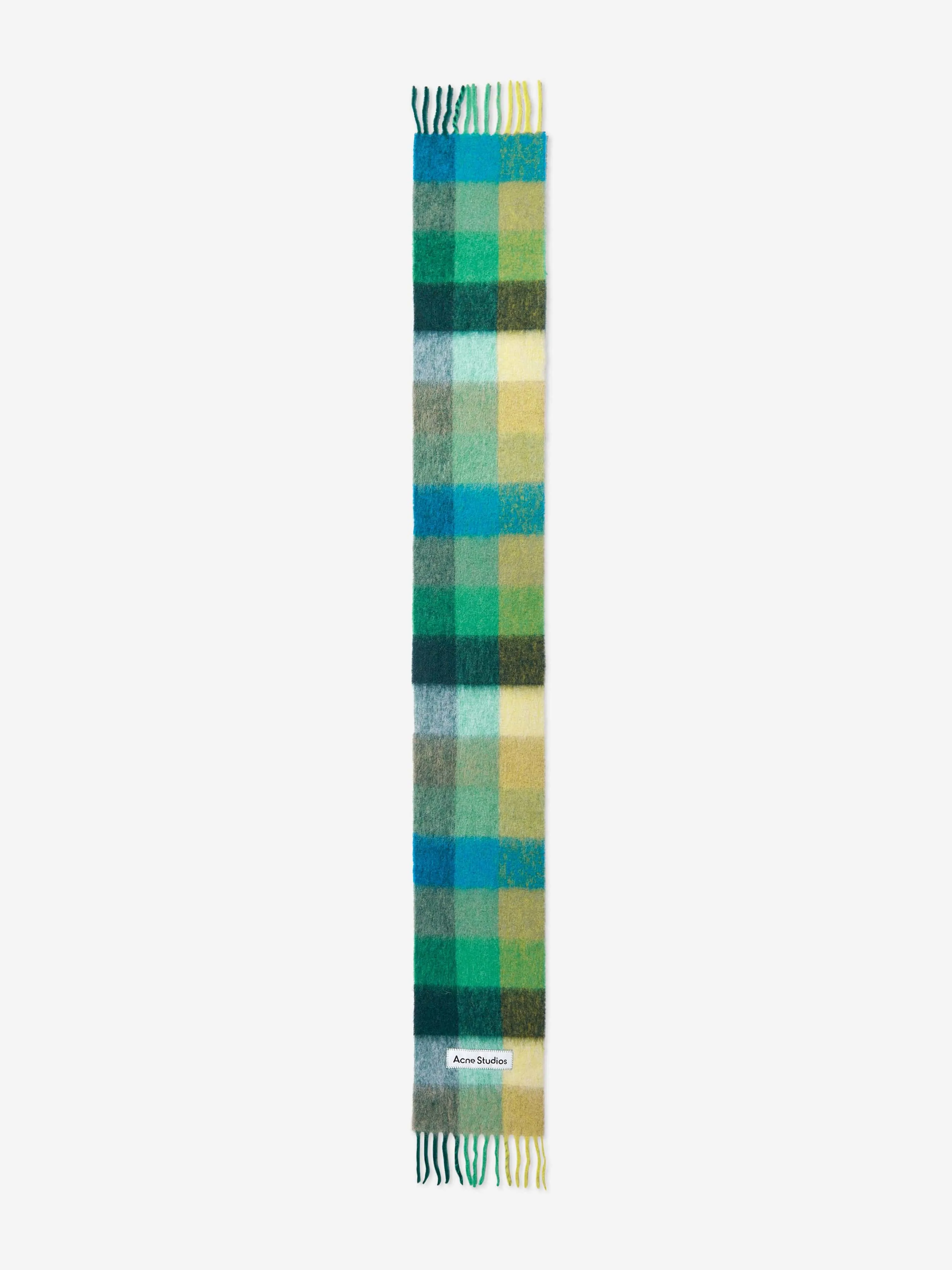 Acne Studios Kids Mohair Checked Scarf in Blue (250 CM)