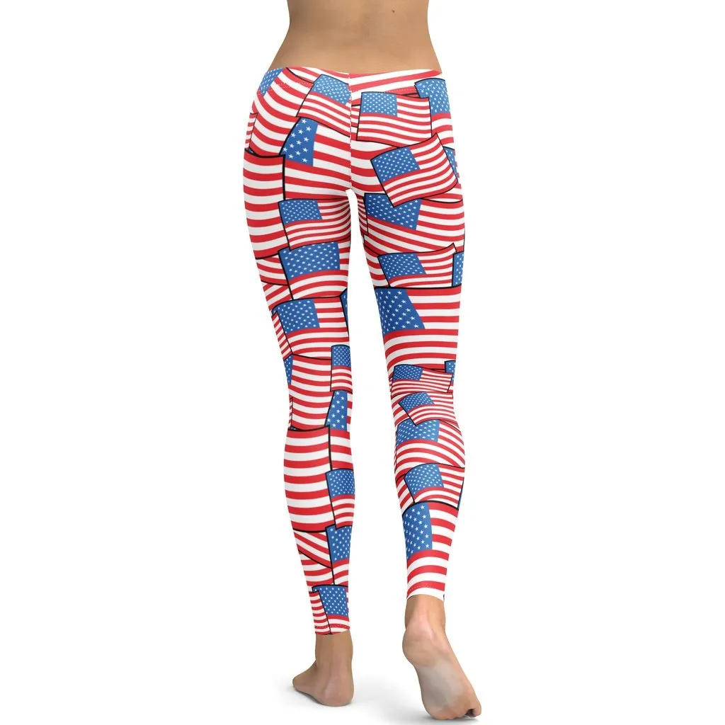 American Flag Pattern Leggings