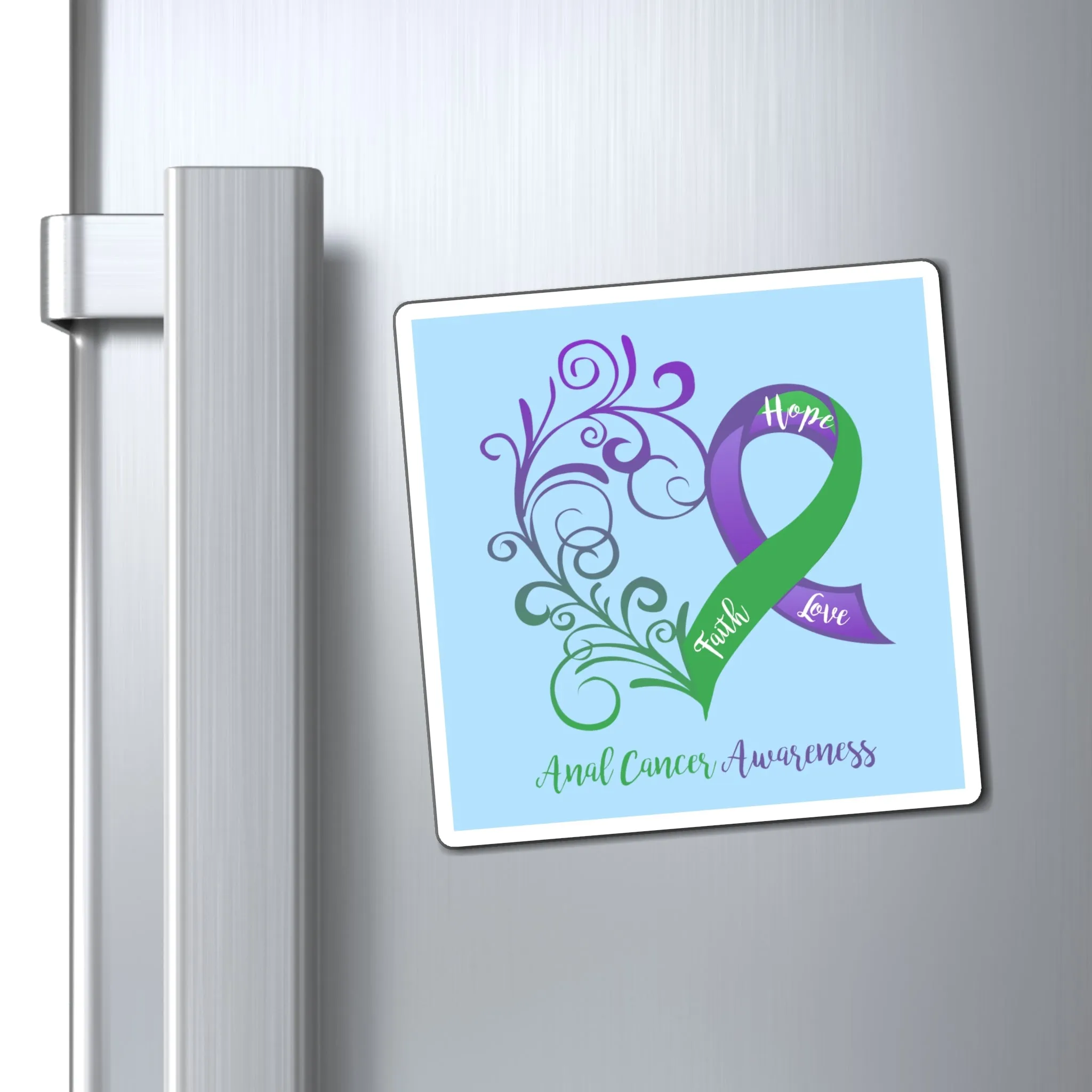 Anal Cancer Awareness Magnet (Light Blue Background) (3 Sizes Available)