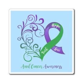 Anal Cancer Awareness Magnet (Light Blue Background) (3 Sizes Available)