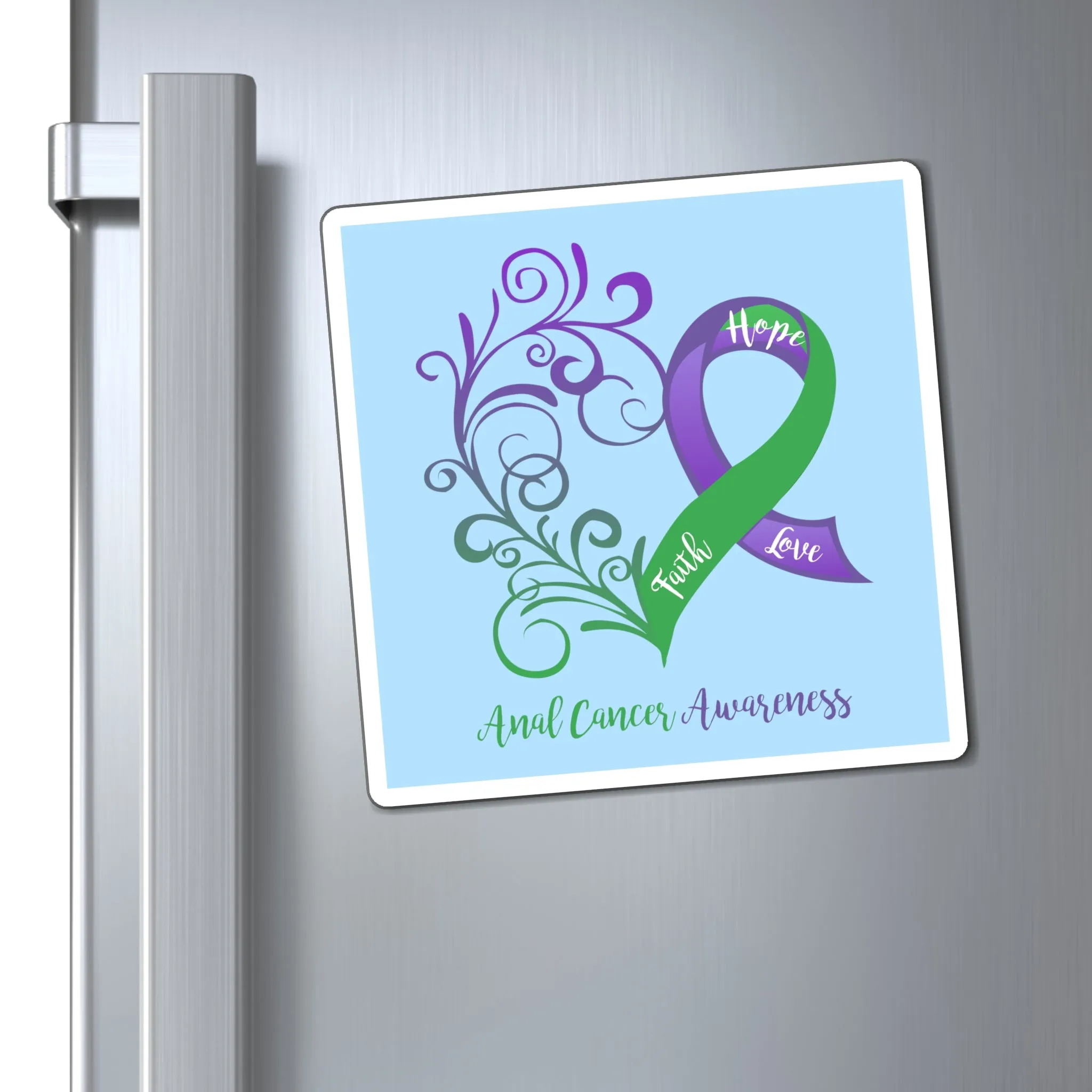 Anal Cancer Awareness Magnet (Light Blue Background) (3 Sizes Available)