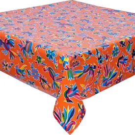 Animal Wonderland Orange Oilcloth Tablecloths