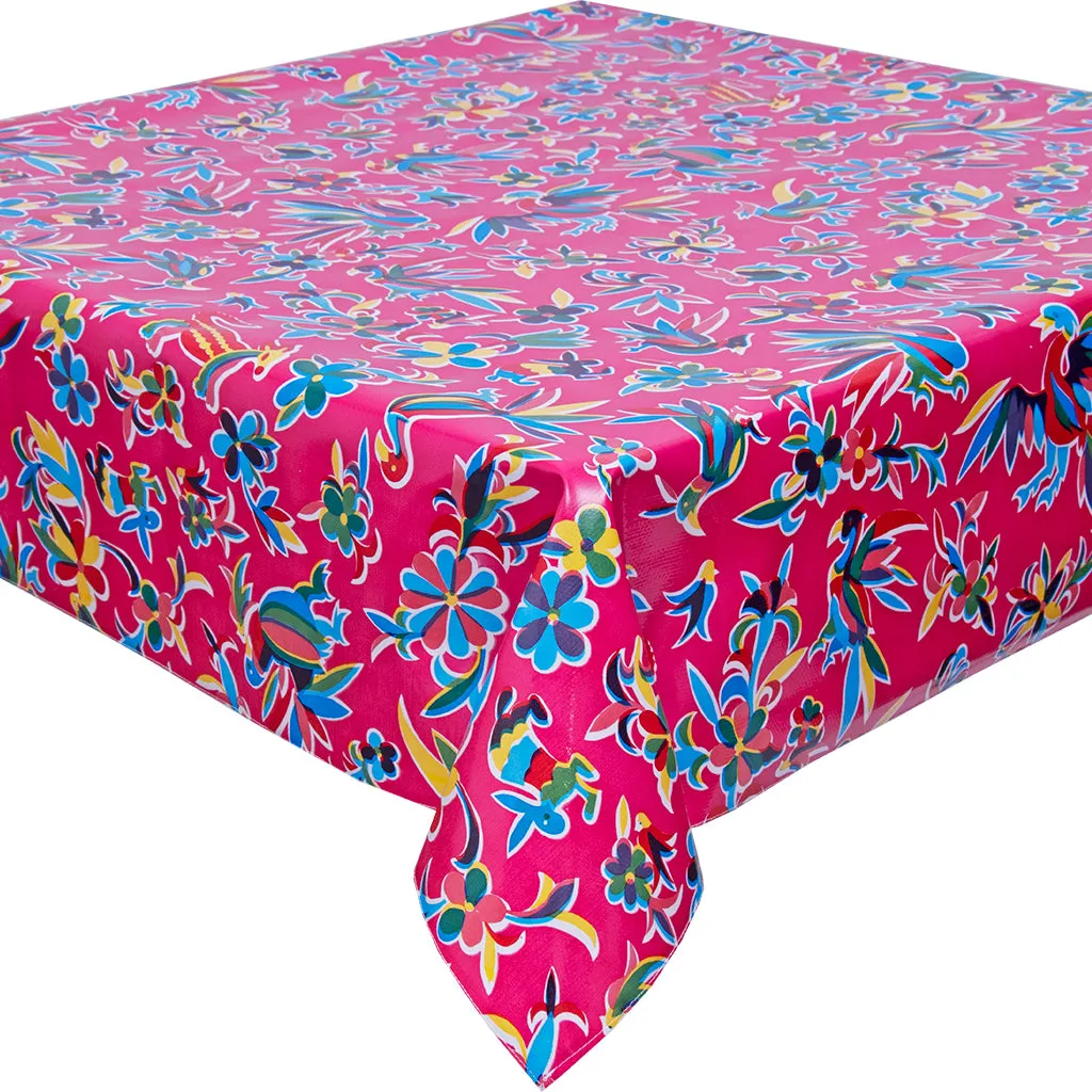 Animal Wonderland Pink Oilcloth Tablecloths