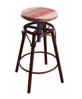 Antique Adjustable Height Bar Stool