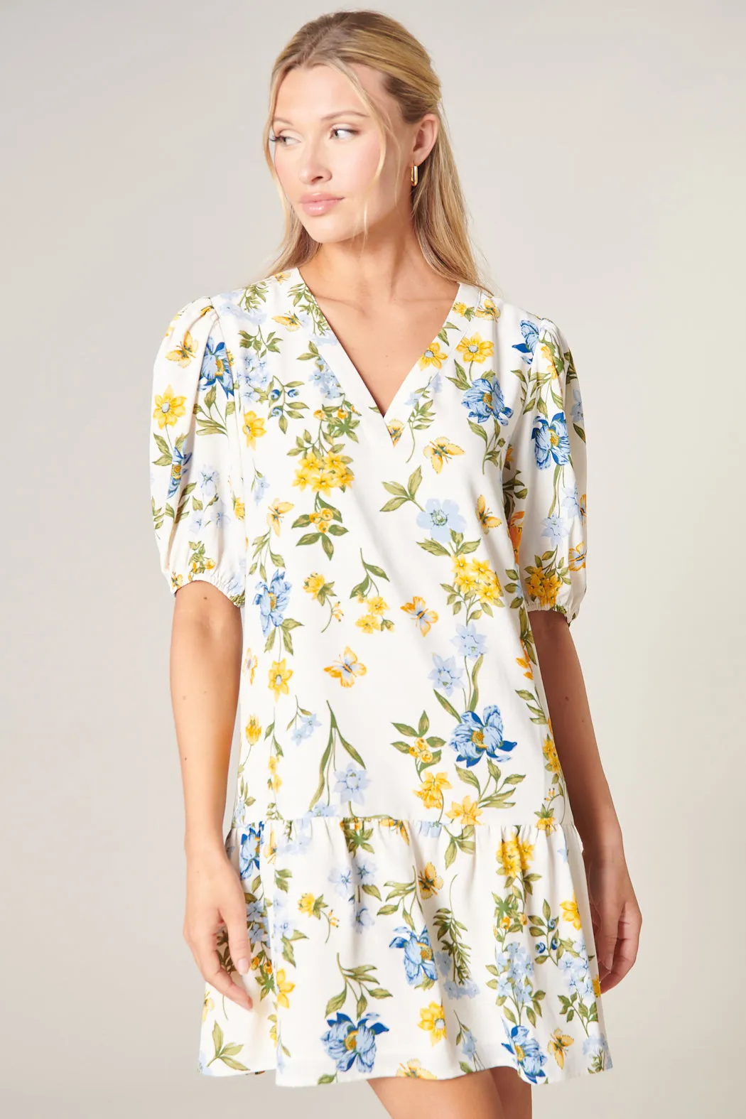 April Floral Flouncy Drop Waist Laurie Dress