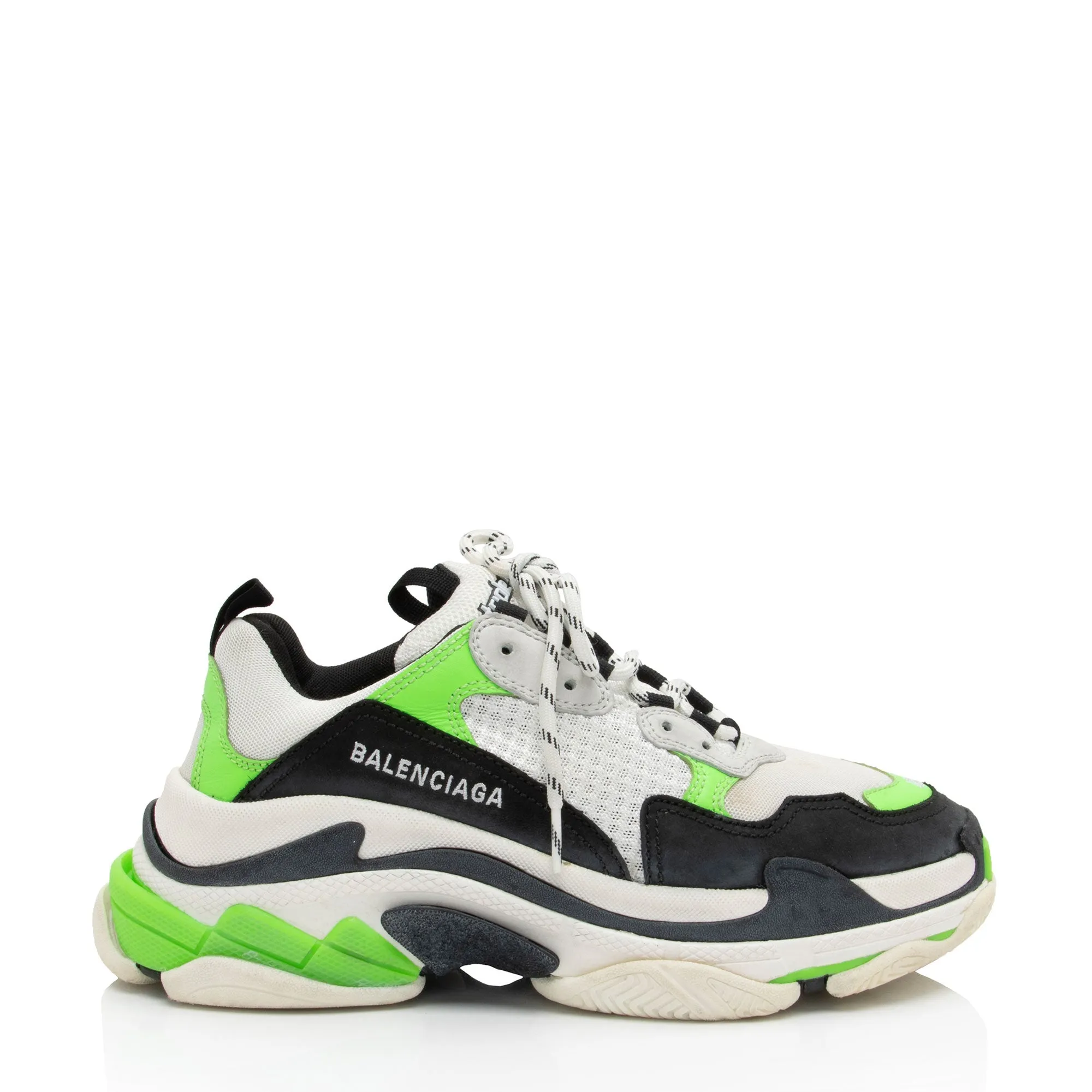 Balenciaga Calfskin Mesh Triple S Sneakers - Size 10 / 40