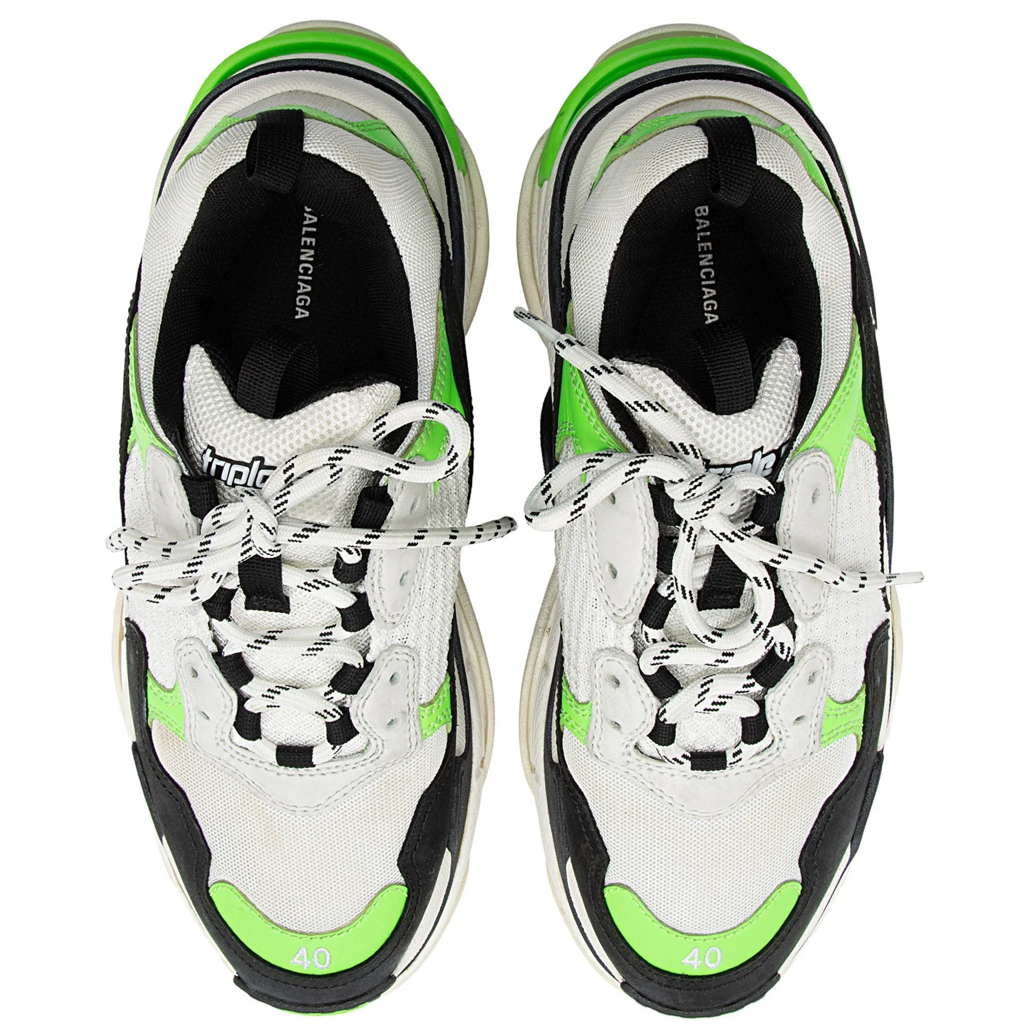 Balenciaga Calfskin Mesh Triple S Sneakers - Size 10 / 40