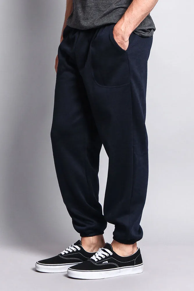 Basic Solid Color Fleece Sweatpants