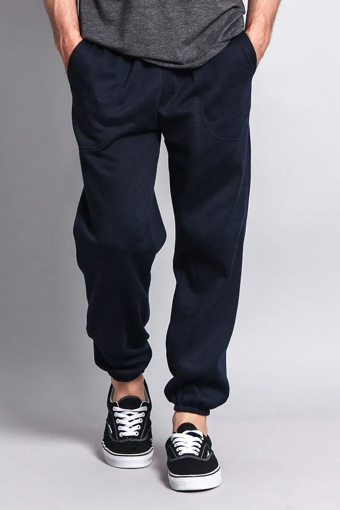 Basic Solid Color Fleece Sweatpants