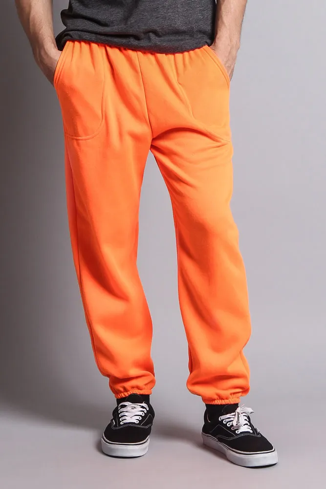 Basic Solid Color Fleece Sweatpants