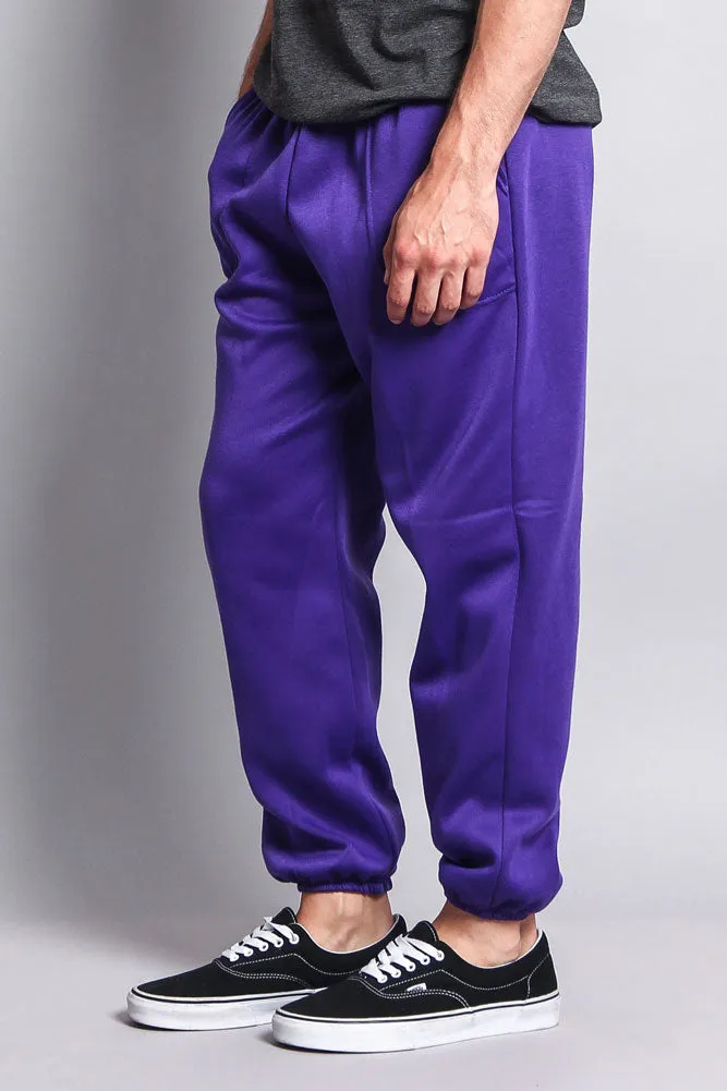 Basic Solid Color Fleece Sweatpants