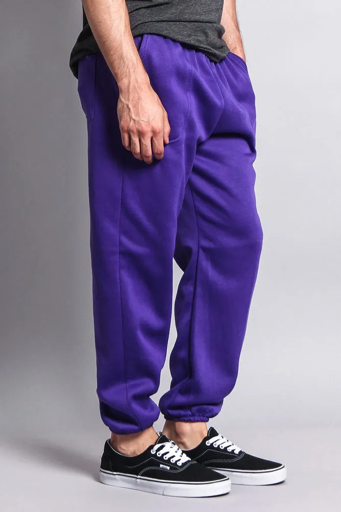 Basic Solid Color Fleece Sweatpants