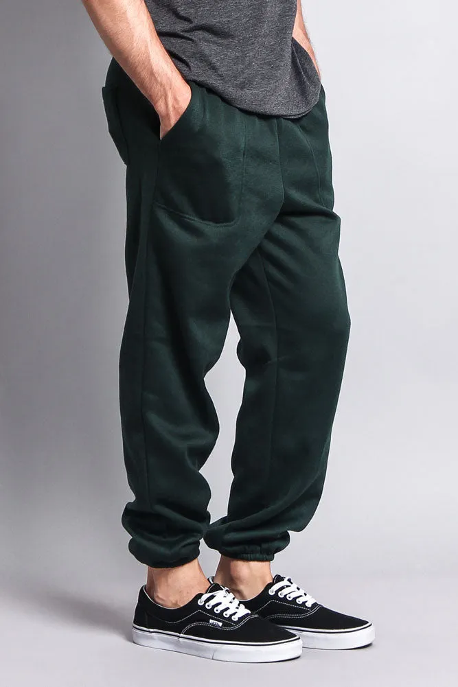 Basic Solid Color Fleece Sweatpants