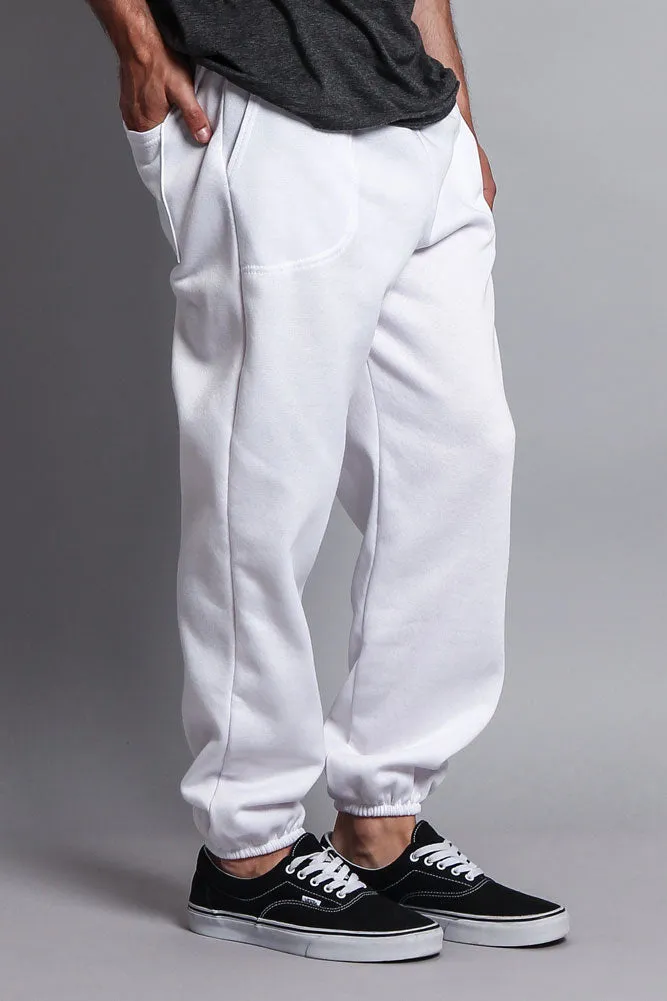 Basic Solid Color Fleece Sweatpants