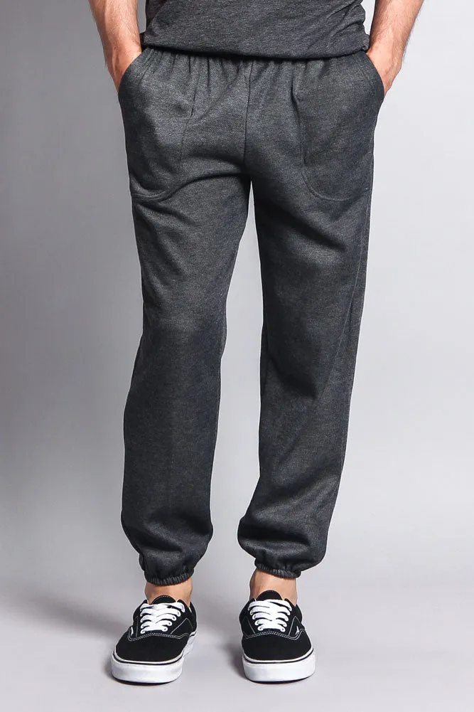 Basic Solid Color Fleece Sweatpants