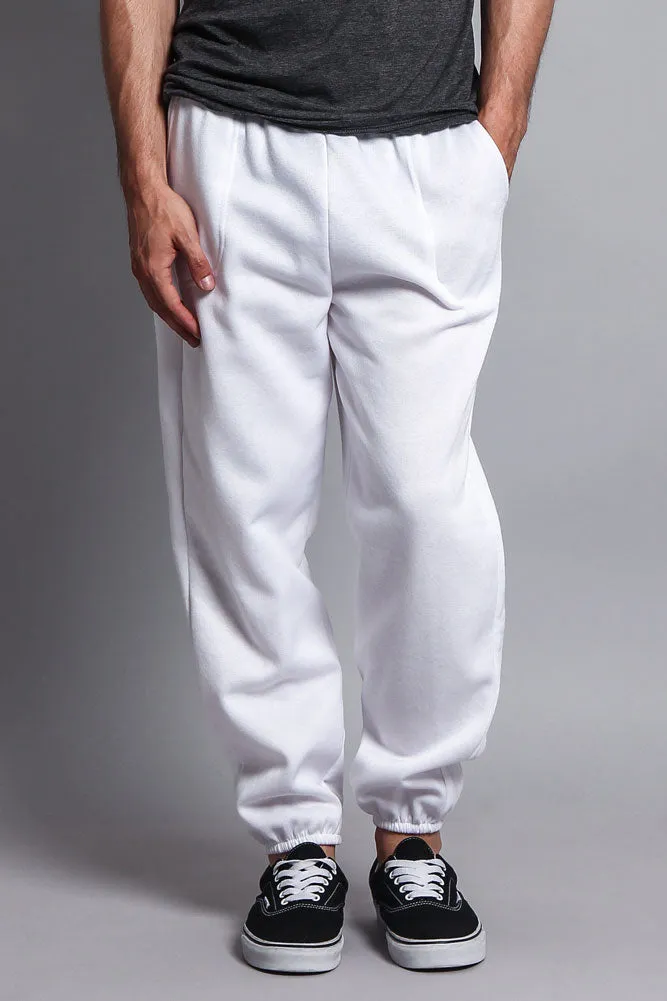 Basic Solid Color Fleece Sweatpants