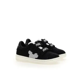 Black Mickey Gem Velcro Sneakers