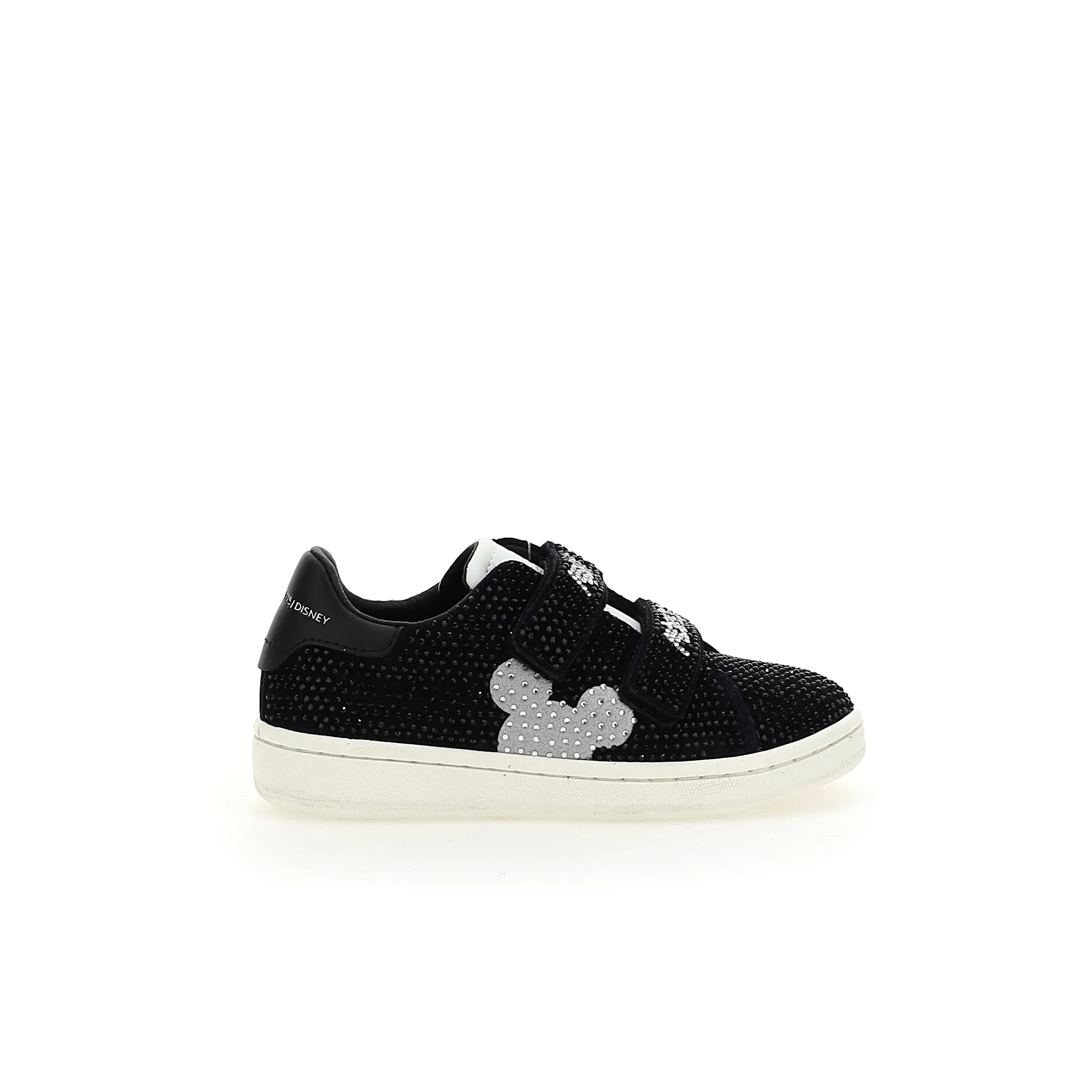 Black Mickey Gem Velcro Sneakers