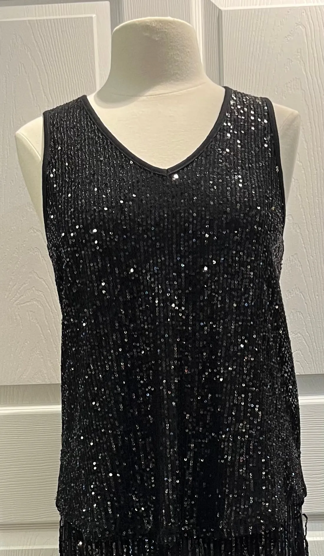 Black Sequin Tank Top